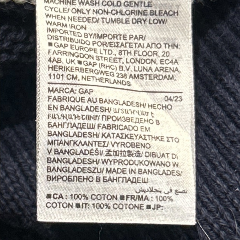 GAP Navy and Cream Striped Turtleneck Sweater - Picture 7 of 7